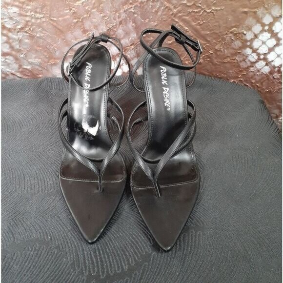 NWT Public Desire Faux Leather Strappy Stilettos - Picture 2 of 15